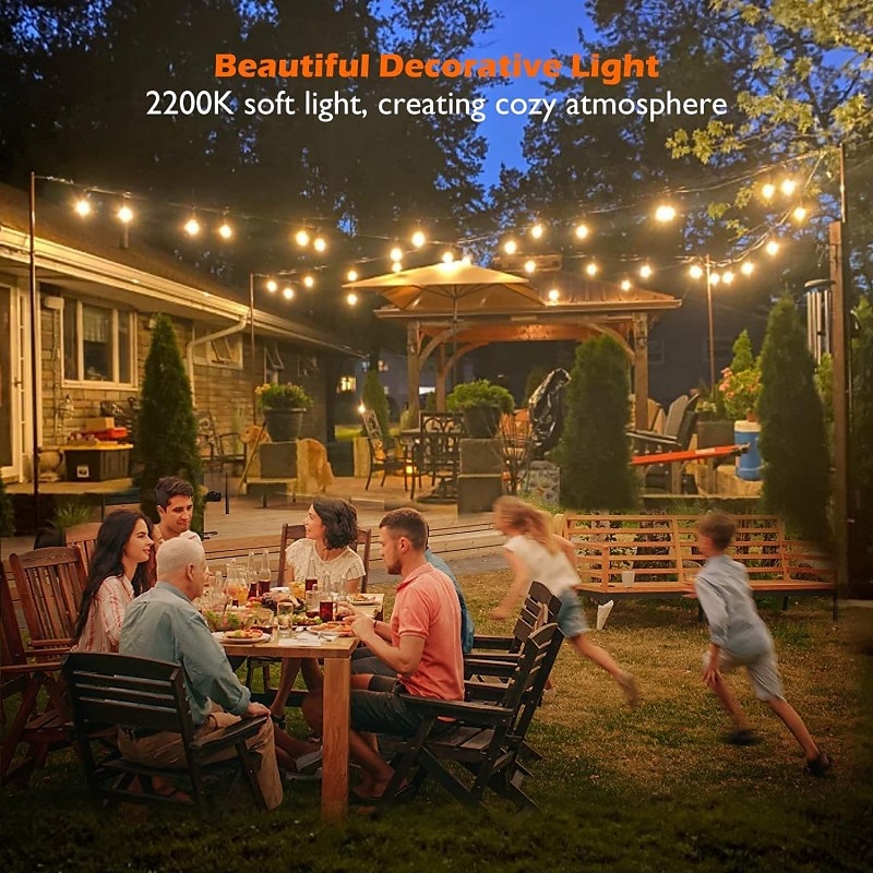 Flickering S14 Flame String Lights 5M 10 LED /10M 20LED String Lights for Outside Plug in Garden Lights for Halloween Christmas Connectable Backyard Decorative Lights Cafe Bistro Patio 2025 - GBP £53.63 –P1