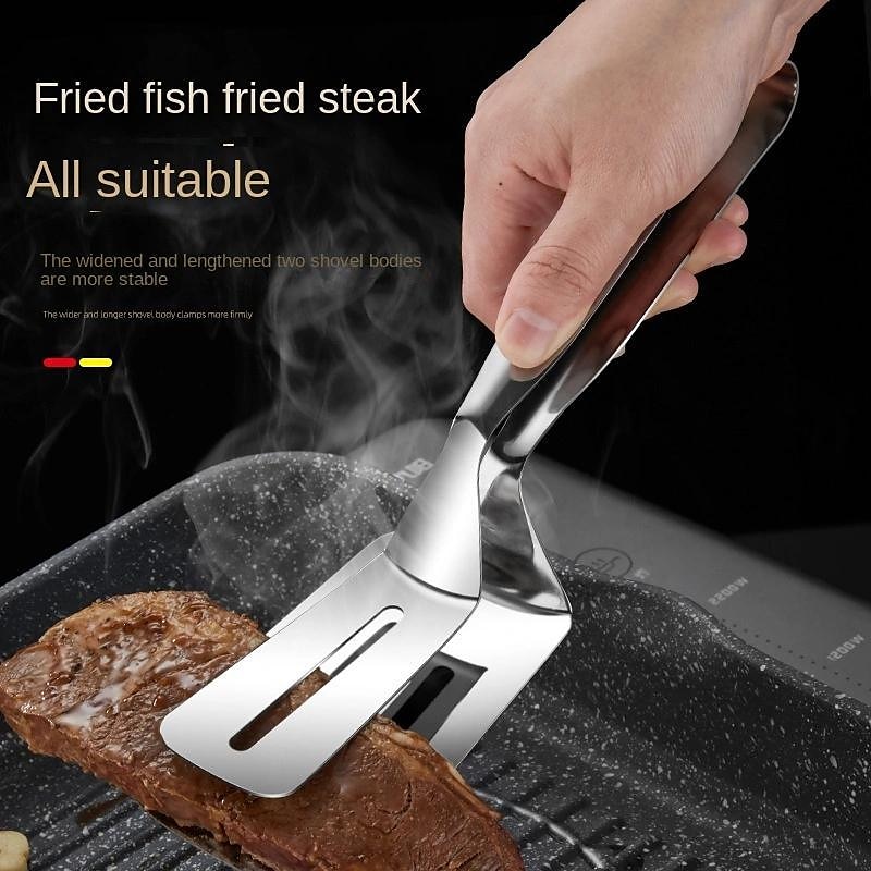 304 Stainless Steel Steak Shovel BBQ Grilled Fish Clip Food Clip Kitchen Bread Pancake Korean Barbecue Fried Fish Clip 2025 - $5.99 –P2