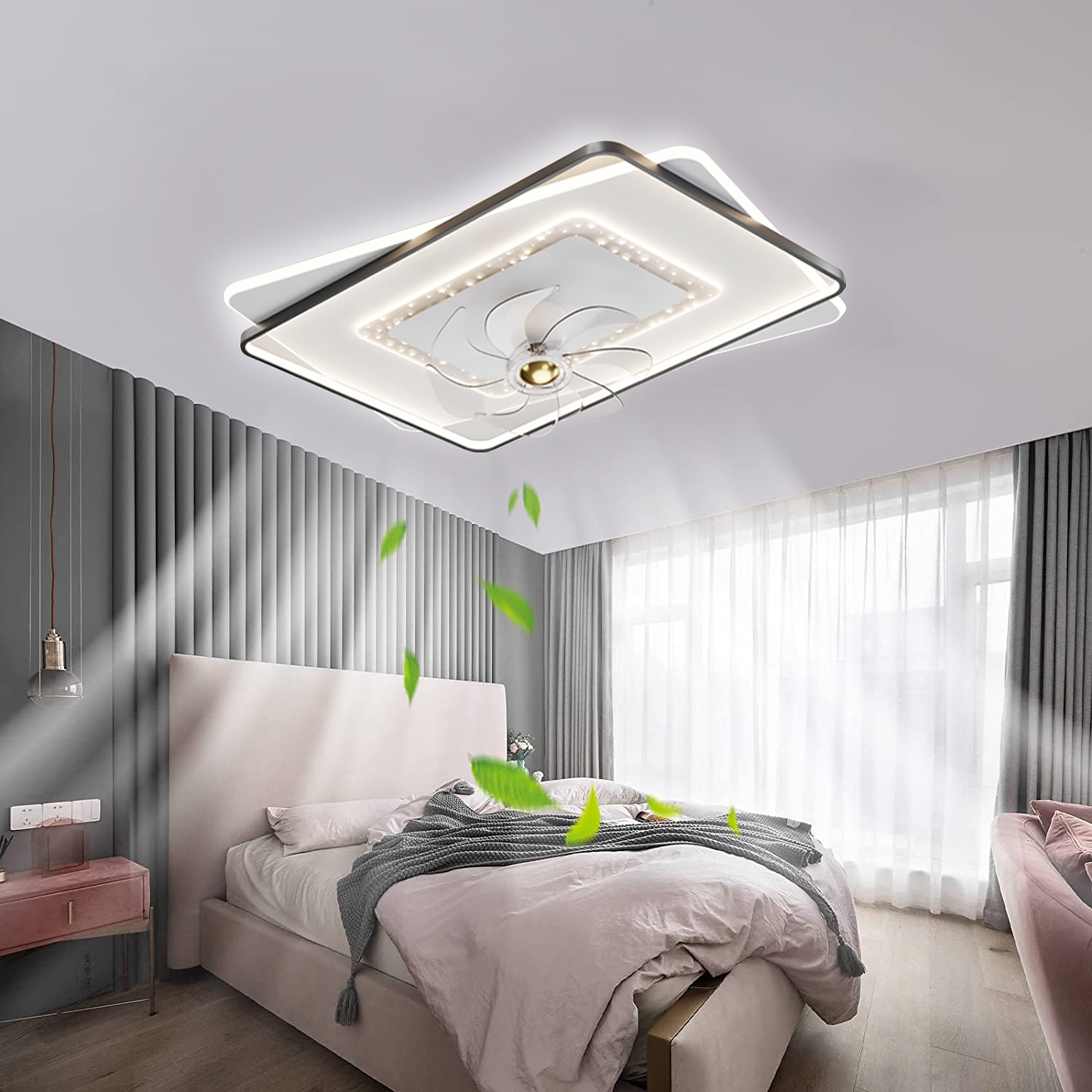 Deckenventilator mit Licht dimmbar 105/50cm 6 Windgeschwindigkeiten moderner Deckenventilator für Schlafzimmer, Wohnzimmer ca&amp; Fernbedienung 110-240V 2025 - $400.21 –P15