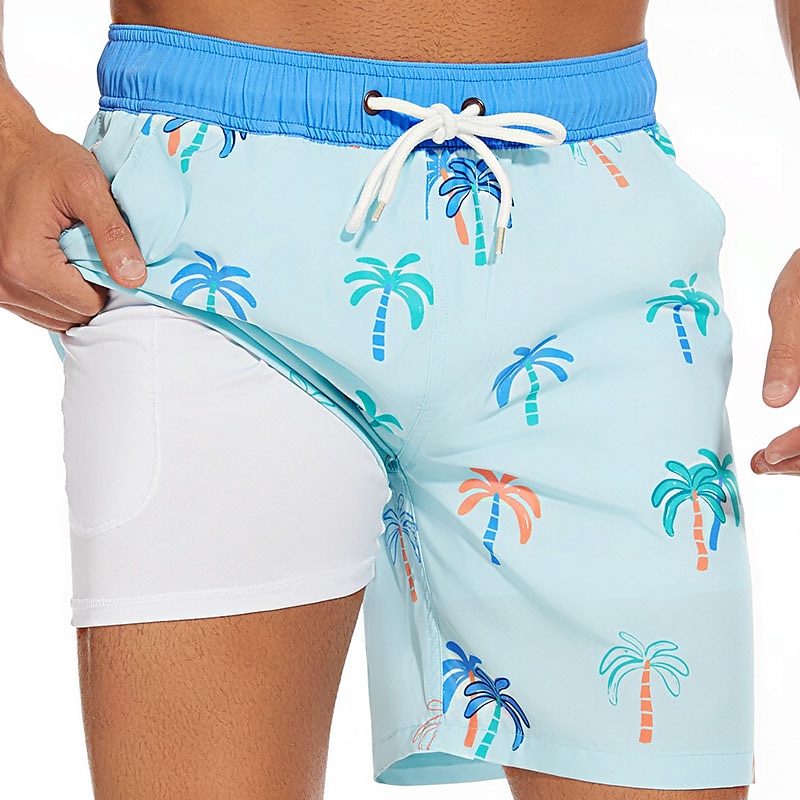 Homme Maillots de Bain short de bain Short de bain Plein Confort Respirable Extérieur du quotidien Sortie Mode Décontractées Azur Noir de 2025 ? $20.99 –P10