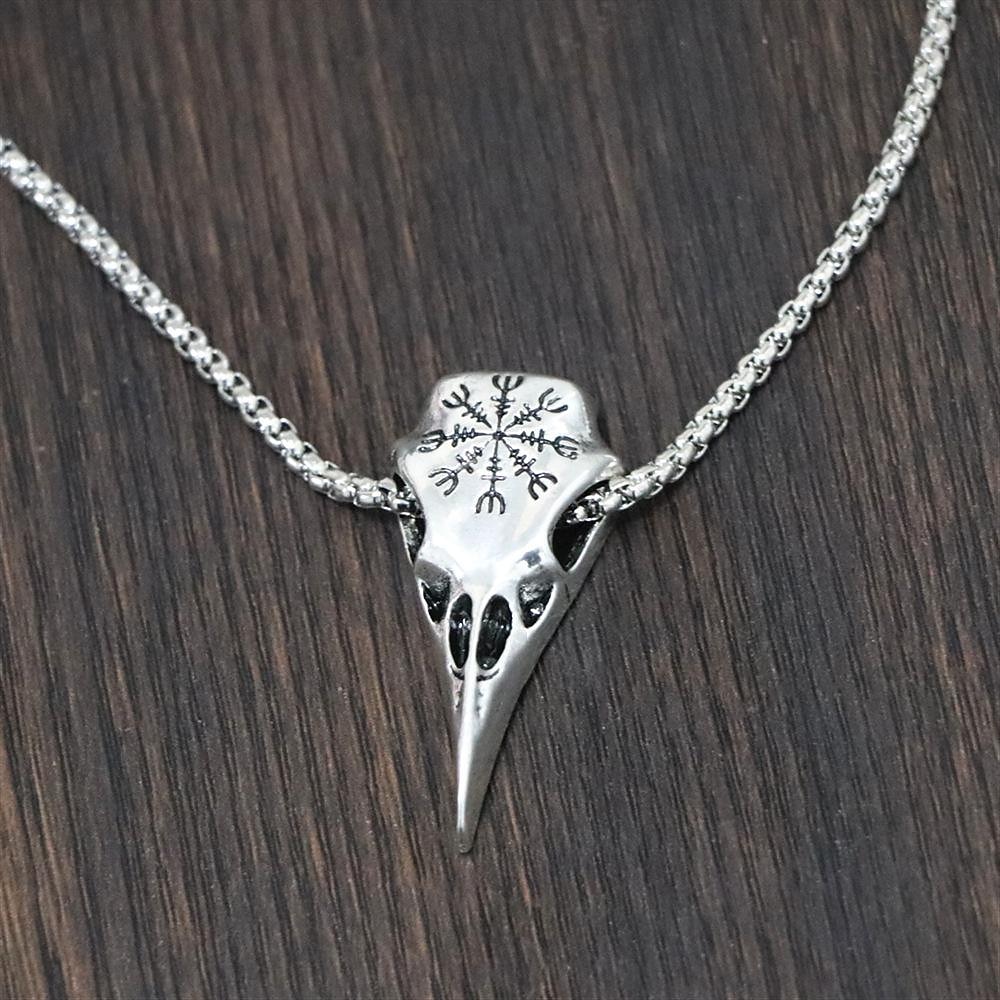 colier viking craniu de corb pandantiv odin rună amuletă bijuterii pirați medievale pentru bărbați retro vintage 2025 - $12.99 –P4