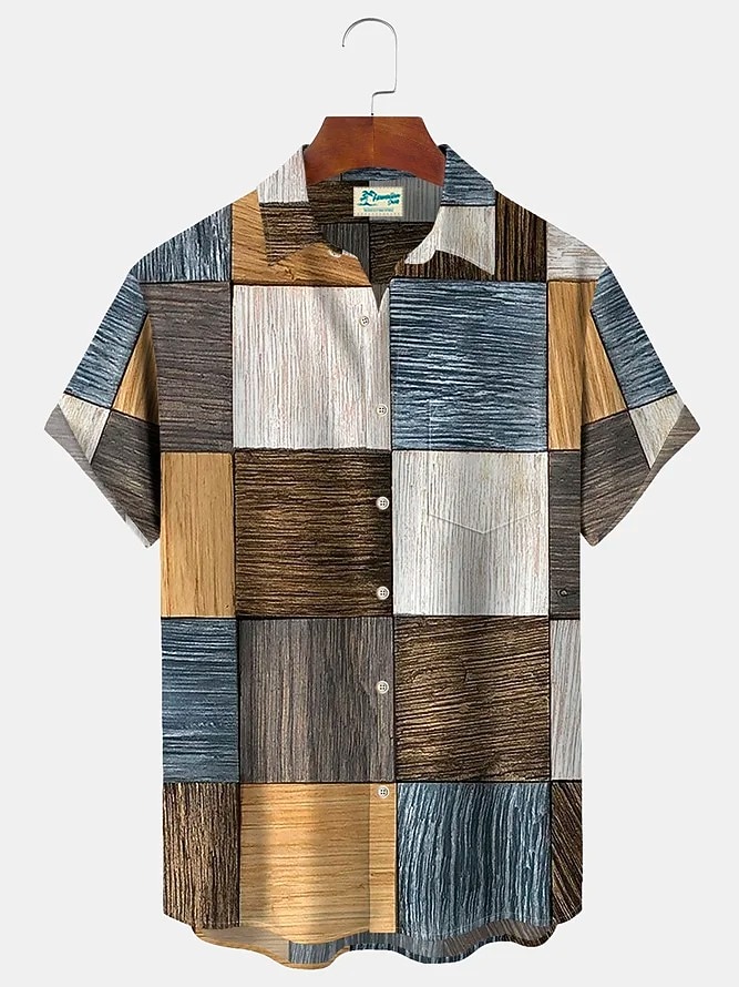 Pánské Správci rad Hudba Poznámky Košile Košile na knoflíky Krátký rukáv Módní Designové Na běžné nošení Venkovní Ležérní Léto Jaro Přehnutý Tisk Černá Trávová zelená Khaki Kávová Modrá + Modrá 2025 - $24.99 –P8
