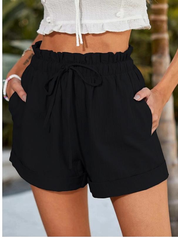 Dame Shorts Mote Kort عادي Snorer Sidelommer Komfort Uelastisk Fritid / hverdag Svart Blå Brun Grønn Normal 2025 - $18.99 –P3