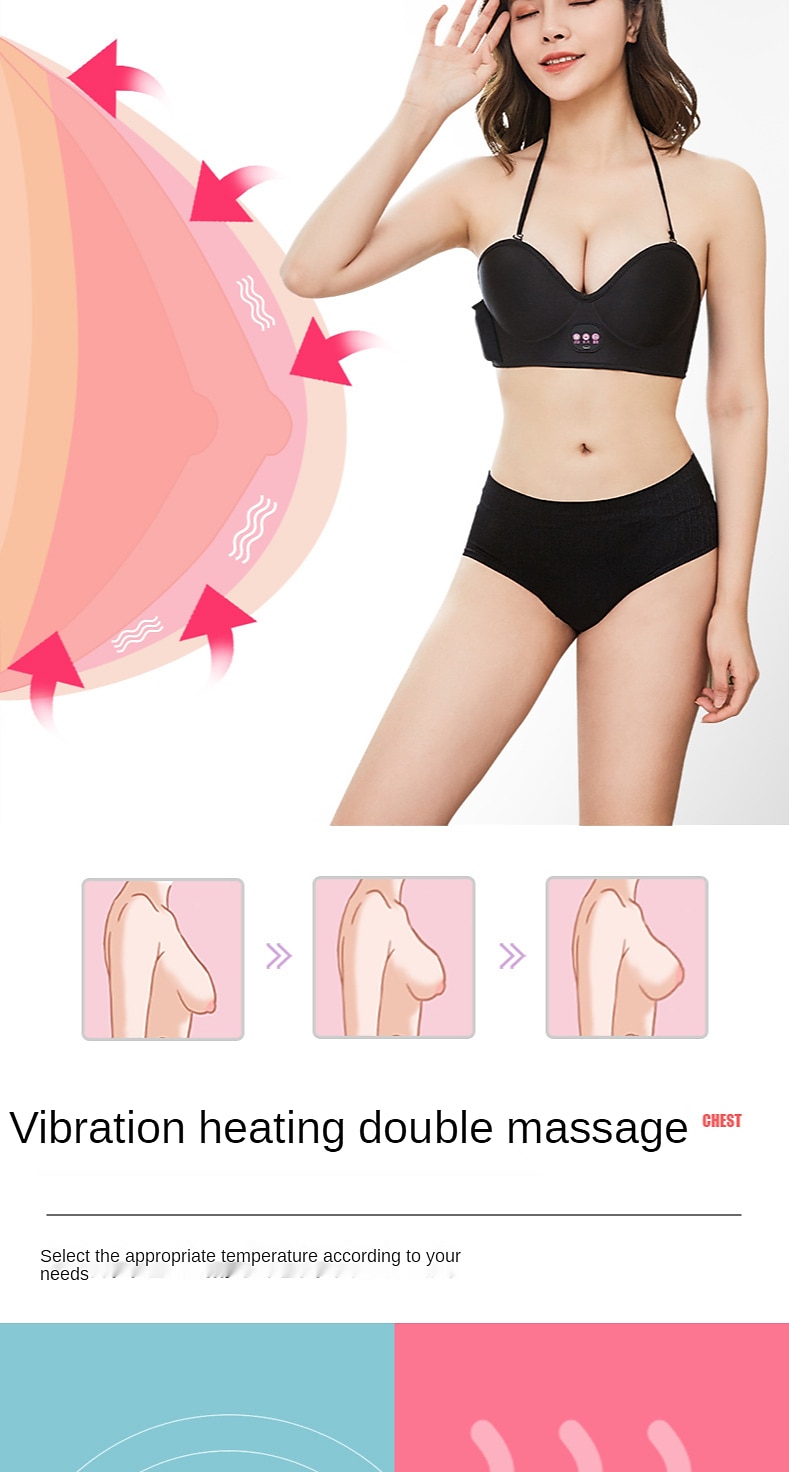 Electric Breast Massage Bra Vibration Chest Enlargement Stimulator
