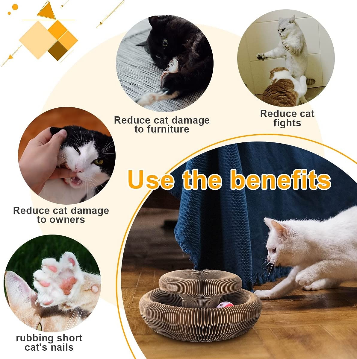 Magic Organ Cat Toy Cats Scratcher Scratch Board Round Corrugated Scratching Post Toys for Cats Grinding Claw Cat Accessories 2026 - $31.99 –P10