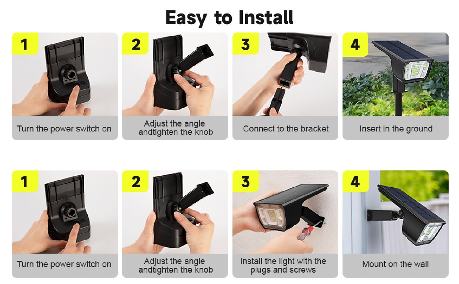 Solar LED Outdoor Landscape Spotlights 45 LEDs 3 Lighting Modes for Courtyard Garden Patio Driveway Landscape Decoration 1/4 pcs 2026 - GBP £15 –P6