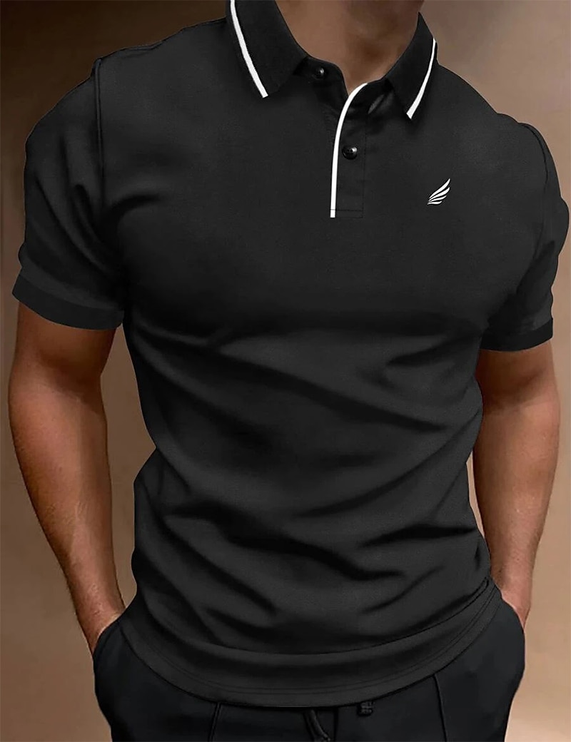 Herren Polos mit Knöpfen Poloshirt Casual Festtage Kargen Kurzarm Modisch Basic Glatt Klassisch Sommer Regular Fit Feuer rot Schwarz Weiß Gelb Rosa Dunkelmarine Polos mit Knöpfen 2025 - $17.99 –P9