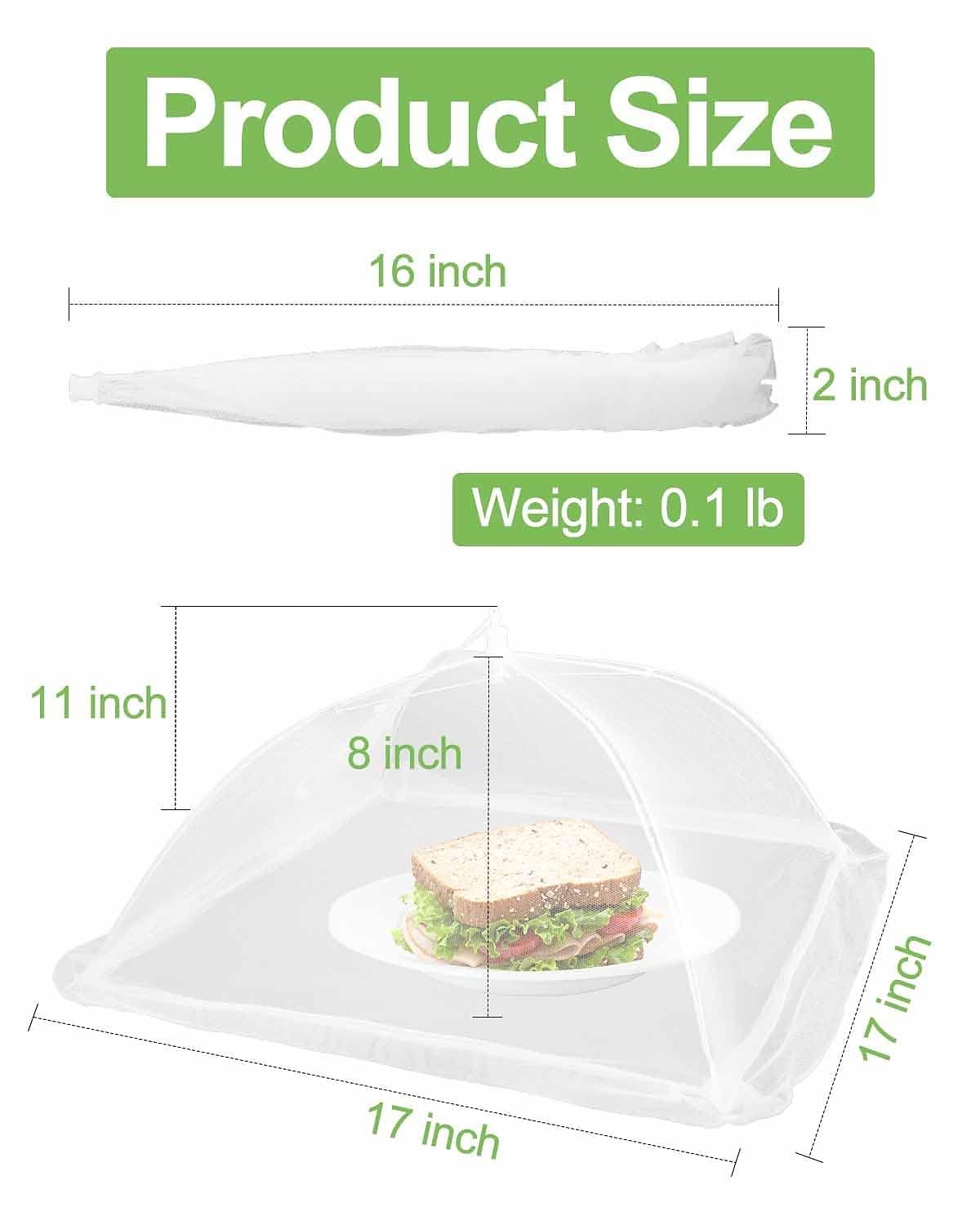 17inch 40 inch Large Food Cover, Mesh Food Tent, White Nylon Covers, Pop-Up Umbrella Screen Tents, Patio Net for Outdoor Camping Picnics Parties BBQ Collapsible and Reusable 2025 - $13.99 –P3