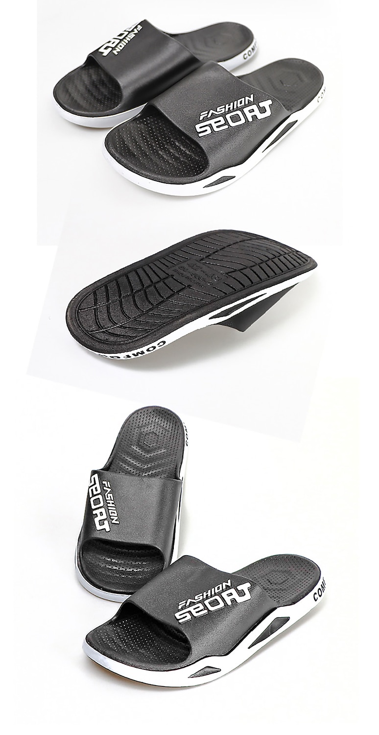 Men's Sporty Slide Sandals | Lightweight Slip-On Comfort Slippers for Casual Wear, Poolside, or Beach – Breathable Open-Toe Design with Fashion Letter Print 2025 - $24.99 –P8