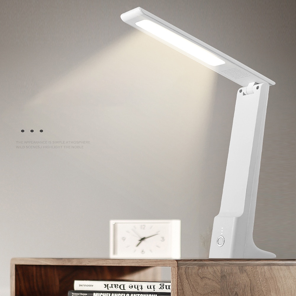2025年 ポータブル LED 折りたたみデスクランプ 3 色タッチ調光可能なテーブルランプ USB 充電式ベッドサイド読書灯研究事務用  コレクション – $24.99 –P4