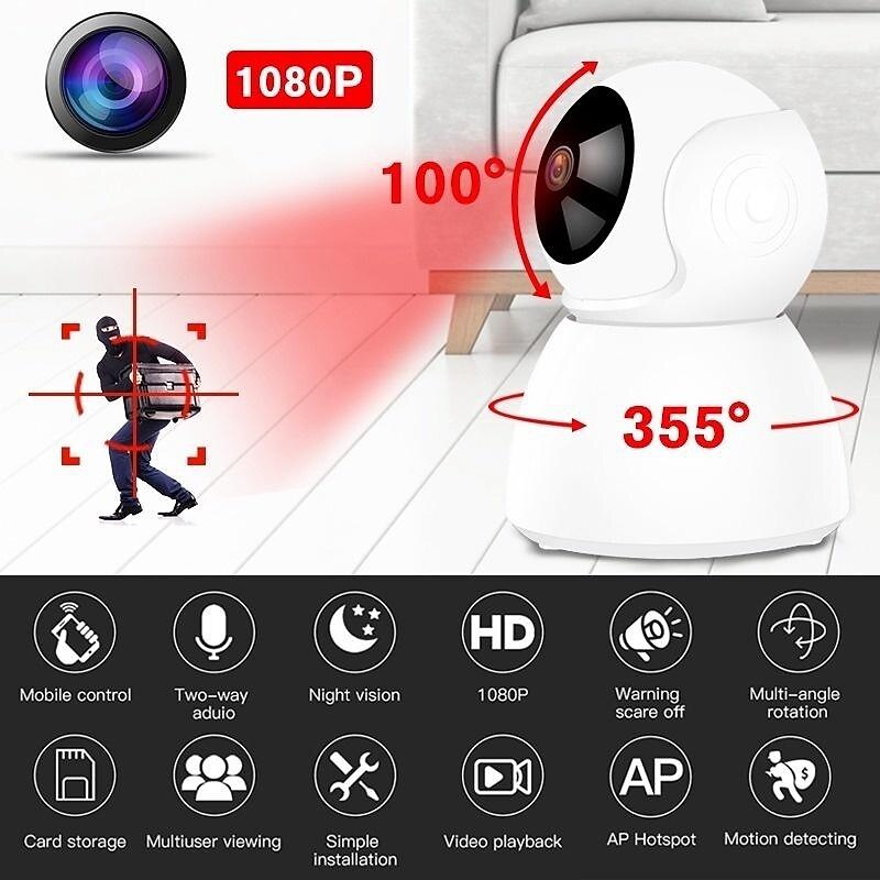 2025年 720p ip セキュリティカメラワイヤレス cctv wifi ホーム監視カメラベビーモニターサポート p2p 電話リモコン ir カットフィルター赤外線ナイトビジョンモーション検出双方向オーディオネットワーク ptz カメラ コレクション – $48.99 –P3