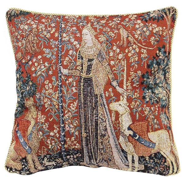 Gobelin aubusson tapisserie housse de coussin dame licorne jacquard oreiller maison décorative salon chambre canapé canapé de 2025 ? $27.99 –P6