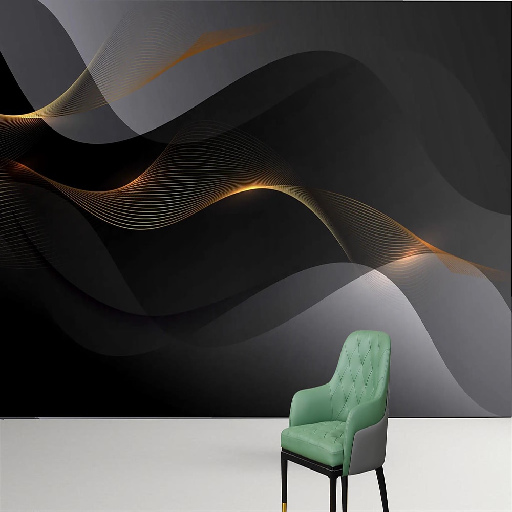 sfondi fantastici astratto nero carta da parati murale geometrico 3d decorazione della casa rivestimento murale astratto contemporaneo, tela pvc/materiale vinilico adesivo richiesto murale, del 2025 a $23.99 –P5