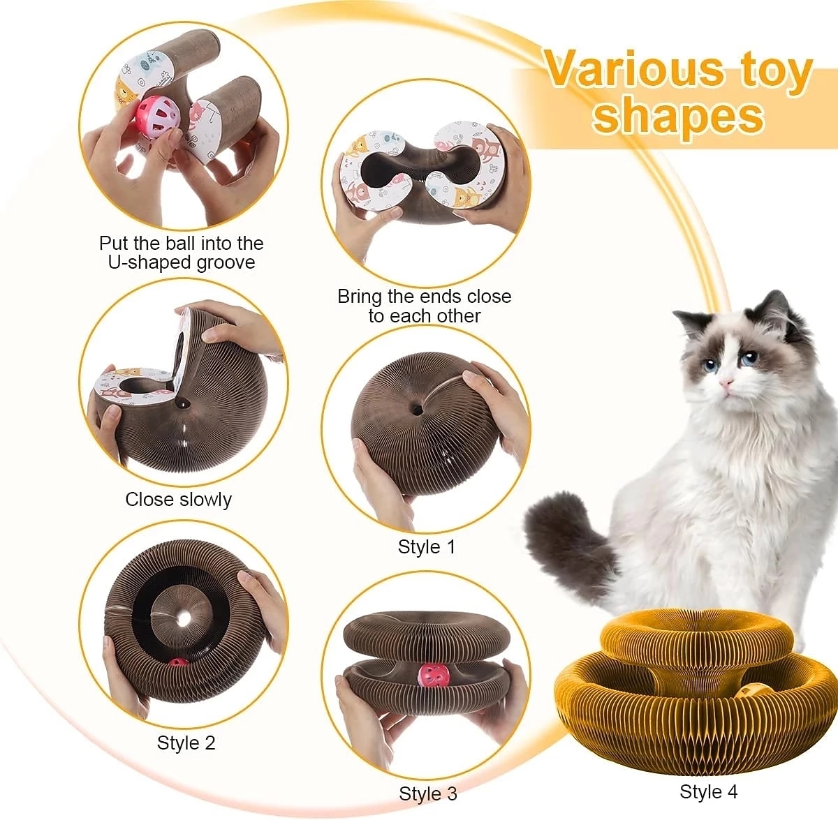 Magic Organ Cat Toy Cats Scratcher Scratch Board Round Corrugated Scratching Post Toys for Cats Grinding Claw Cat Accessories 2026 - $31.99 –P4