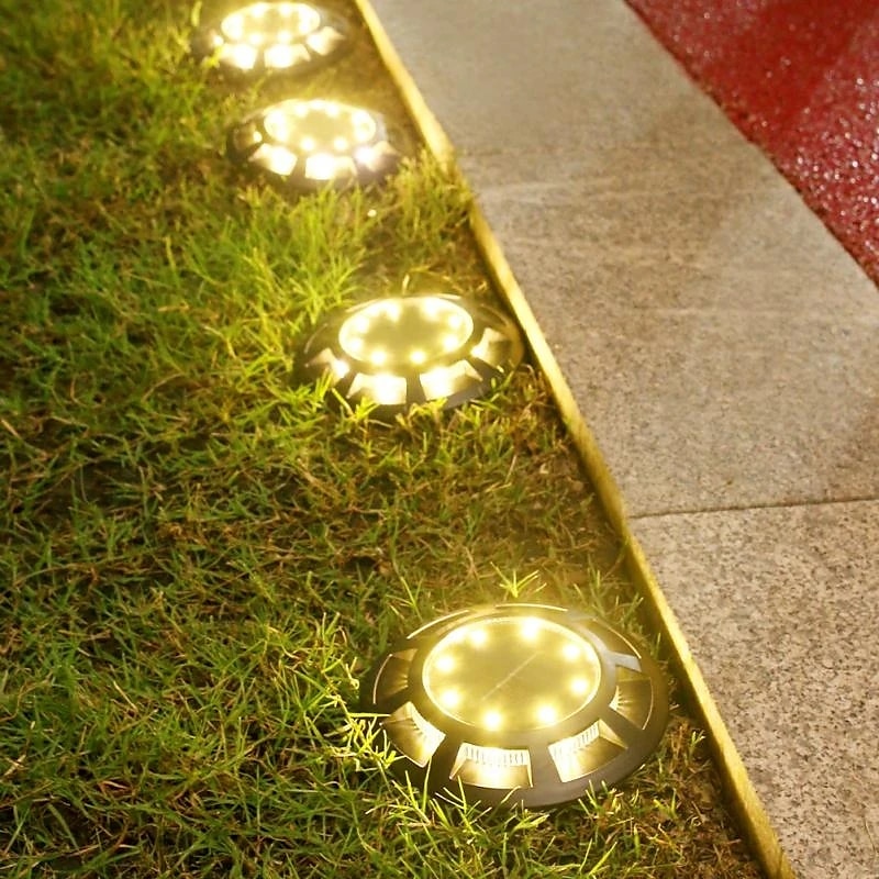 الأضواء الشمسية في الهواء الطلق ضوء الأرض الشمسية 16 led ترقية في الهواء الطلق مقاوم للماء ضوء ساطع في الأرض لحديقة فناء ممر الحديقة 2025 - $12.49 –P4