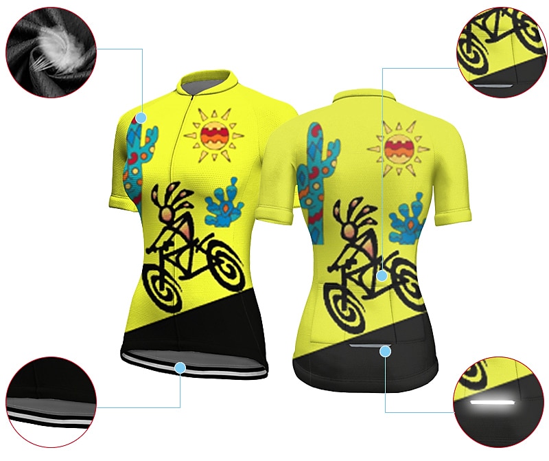 Dam Cykeltröja Kortärmad Cykel Tröja Överdelar med 3 bakfickor Bergscykling Vägcykling Andningsfunktion Snabb tork Fuktabsorberande Reflexremsa Violett Gul Rosa Grafisk sporter Kläder 2025 - $28.99 –P3