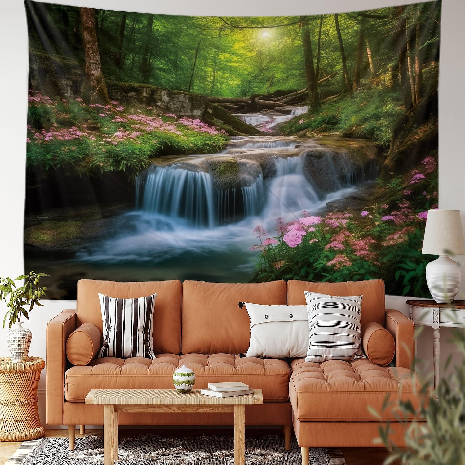 skog flod hängande gobeläng väggkonst stor gobeläng väggmålning dekor fotografi bakgrund filt gardin hem sovrum vardagsrum dekoration 2025 - $15.99 -P7