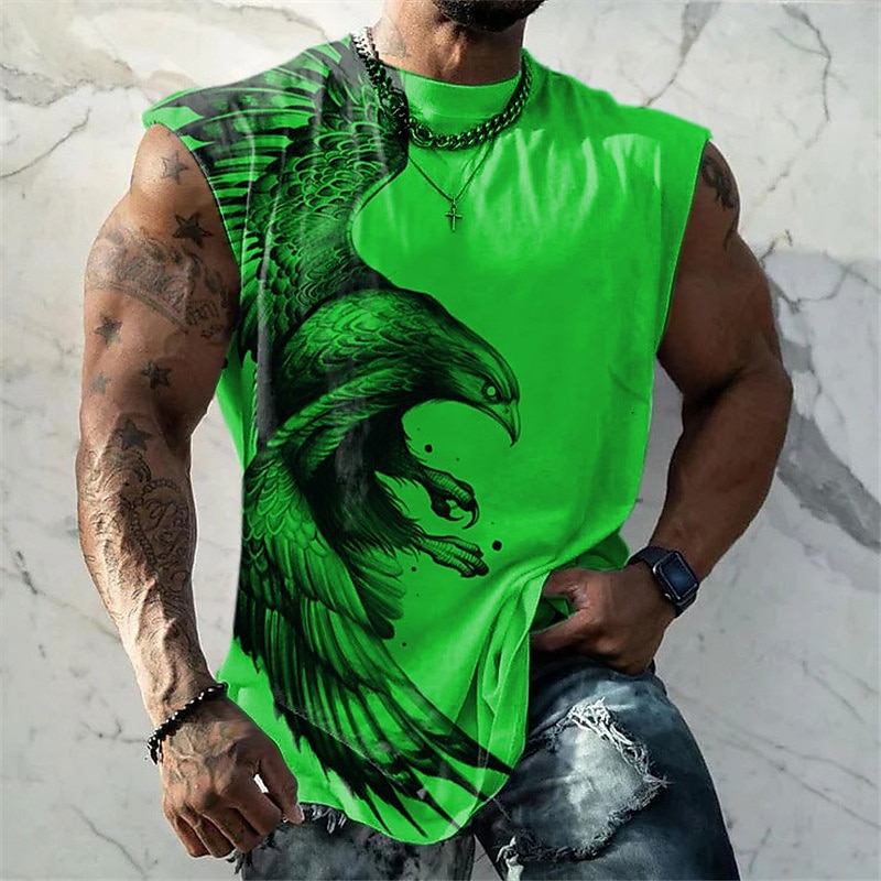Bărbați Grafic Animal Vest Top Tricou fără mâneci pentru bărbați Fără manșon Bretele Tricou Tipărire 3D Stil Nautic Cămașă Modă Designer Muşchi Zilnic Sport Sală de Fitness Alb Albastru Roșu 2025 - $14.99 –P2