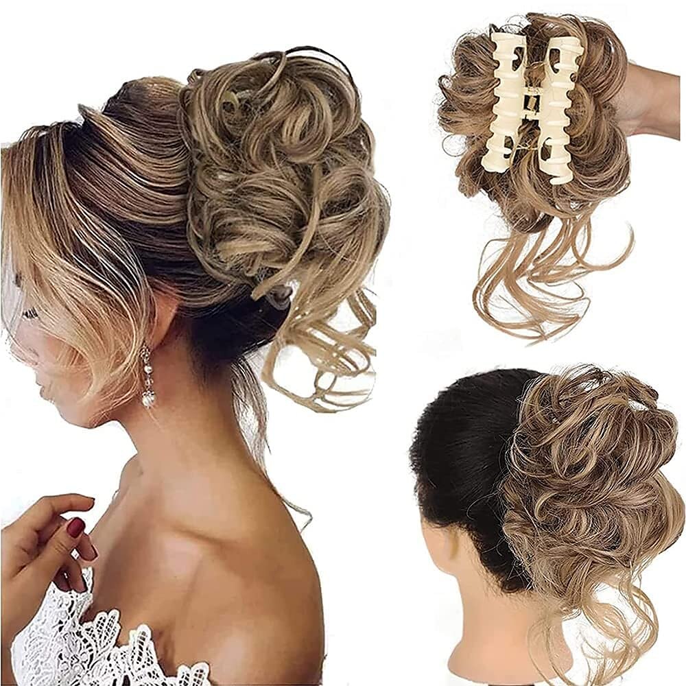 Moños Moño Correa Pelo sintético Pedazo de cabello La extensión del pelo Rizado Fiesta Ropa Cotidiana Fiesta y Noche A2 A4 A9 2025 - $13.49 –P3