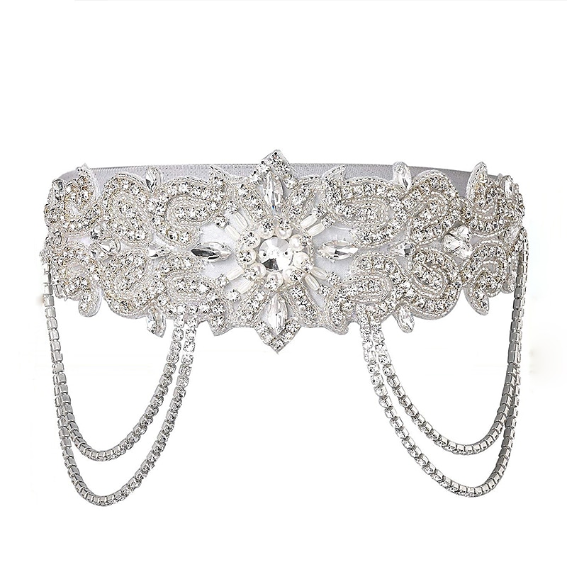 Copricapo flapper anni '20 fascia ruggente anni '20 grande fascia gatsby catena per accessorio per capelli vintage da donna (a-argento) del 2026 a $27.99 –P1