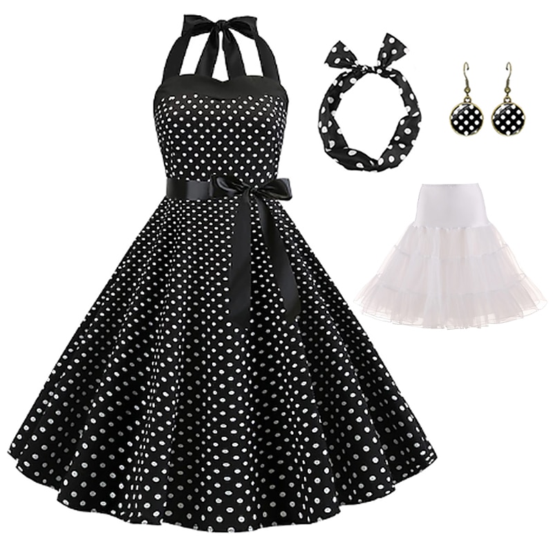 Vestidos Retro Vintage dos anos 1950 Grease Rockabilly Saia de Anágua Saia de Arame Vestido A-Line Tutu Vestido Fancy com Bolinhas Fantasia Feminina Festa Noturna  Máscara Vestido para Adultos de 2026 por $47.99 –P10
