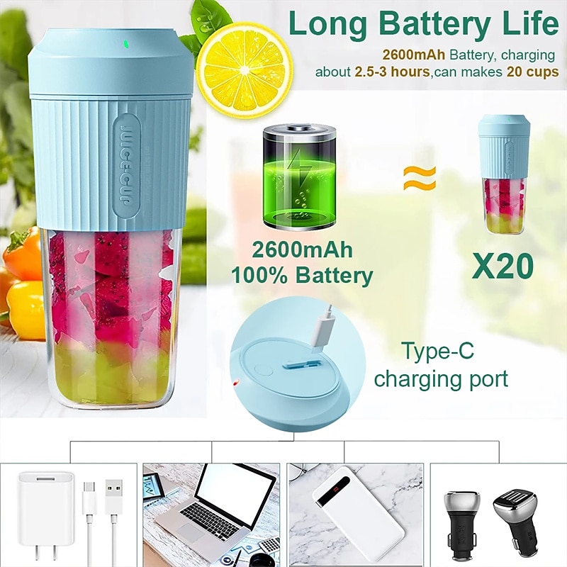 Portable Blender Fresh Juice Mixer Wireless Electric Smoothie