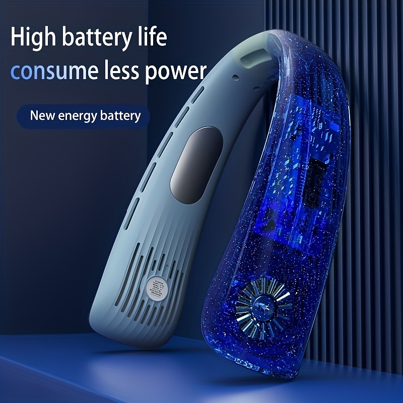 2025年 ブレードレス首掛けファン – 4000mAh充電式冷却ファン、夏の屋外での冷気循環用  コレクション – $26.99 –P5