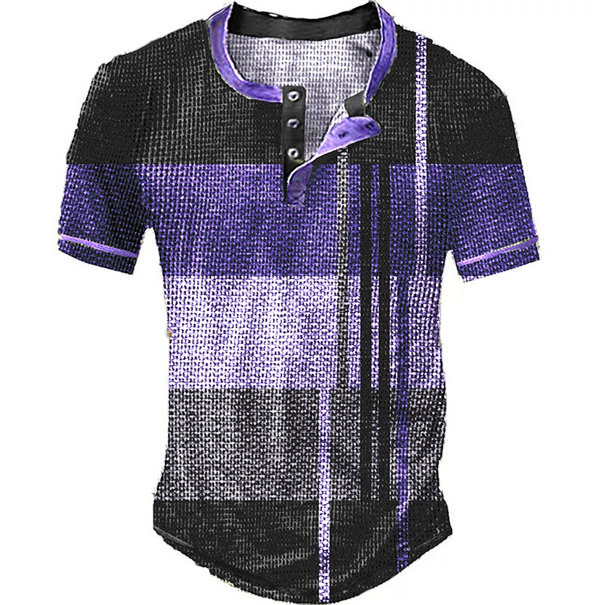 Herr Waffle Henley Shirt T-shirts Vintage skjorta Mode Designer Grundläggande Skjorta Grafisk Färgblock Kortärmad Skjorta Blå Purpur Brun Utomhus Ledigt Dagligen Henley Sommar Kläder 3D-tryck S M L 2025 - $19.99 –P3