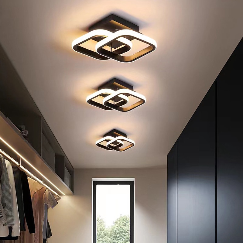مصباح سقف LED ، 1-Light 32 سم ، أشكال هندسية ، أضواء جبلية ، هلام السيليكا ، مصباح سقف من الألومنيوم للممر ، شريط الشرفة ، مصابيح الشرفة العلوية الإبداعية ، أبيض دافئ / أبيض 110-240 فولت 2025 - $100.99 –P6