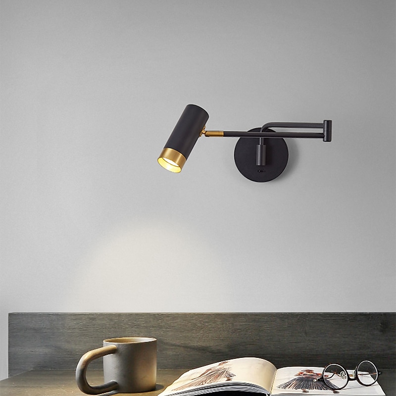 Светодиодный настенный светильник с поворотным кронштейном, алюминиевый светильник для гостиной, спальни, прикроватной тумбочки, настенный светильник для телевизора, настенный светильник 110-240 В 2026 - $69.99 –P3