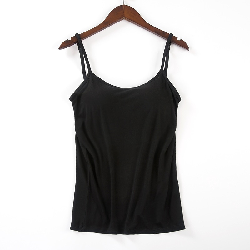 Top Camisole da Donna Semplice Basico Senza Maniche Collo a U Top Regolari Casual Nero Bianco Rosa Blu Beige del 2025 a $14.99 –P3