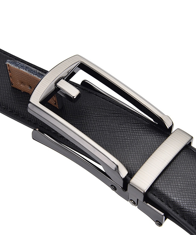 Pánské Kožený pásek Řemen s ráčnou Hovězí kůže retro tradiční Bez vzoru Černá Kávová Denní nošení Jdeme ven Víkend 2026 - $21.99 –P4