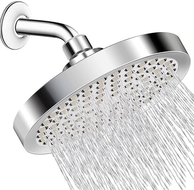 4/6 inch Rainfall Shower Head Set, 5 Mode Sprayer Showerhead with Water Filter, 360-degree Rotation High Pressure Overhead Shower Head Arm Chrome Black Silver 2025 - $9.99 –P4