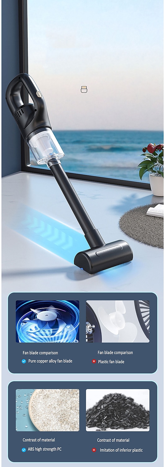 Cordless Rechargeable Vacuum Cleaner Lightweight Portable High Power - Perfect for Home Car Wet & Dry Pet Hair 2025 - $33.99 –P2