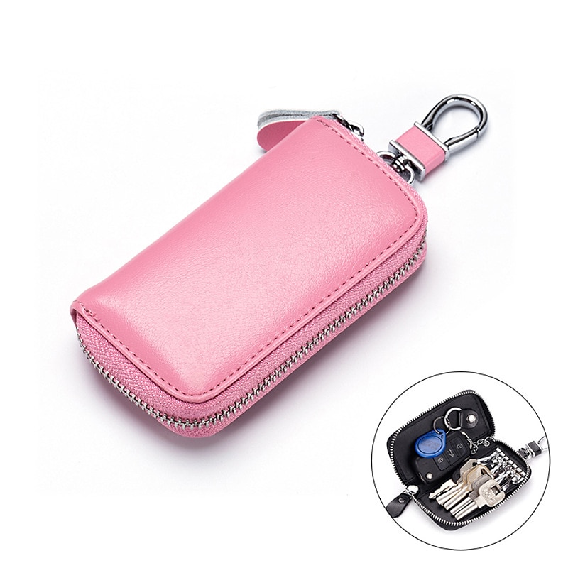 Cuero de vaca partido hombres mujeres llavero casa llavero bolsa organizador coche llave caso bolsa multifuncional pequeña cartera mini monedero 2025 - $14.99 –P17