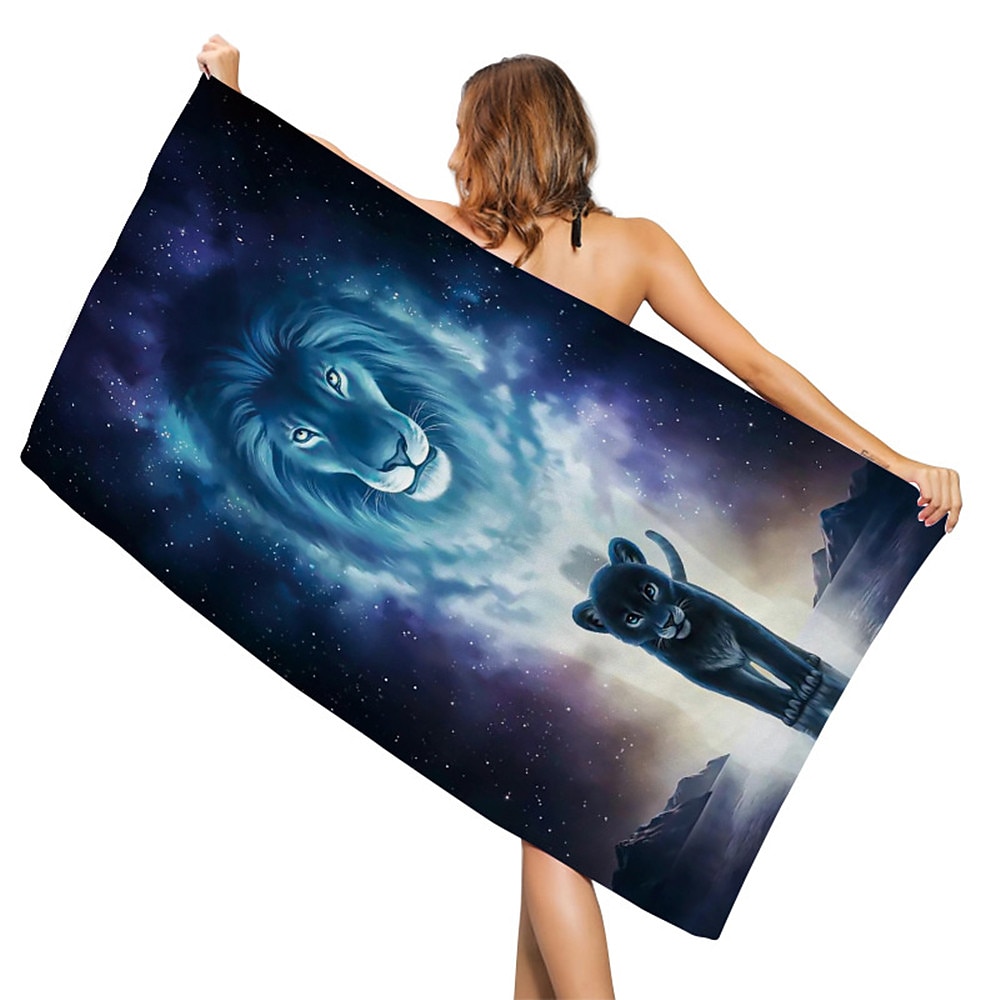 1PC Beach Swimming Towels Tiger Lion Wolf Cartoon Animal Pattern Printing Folded Quick-Dry Soft Towels Home Decor Travel 2025 - $12.99 –P14