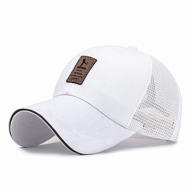 Herr Snapback hatt Basebollkeps Trucker Hat Mesh Keps Svart Vit Polyester Mesh baksida Resor Strandstil Utomhus Semester Slät Justerbara Solskyddskräm Andningsfunktion Mode 2025 - $2.99 –P3