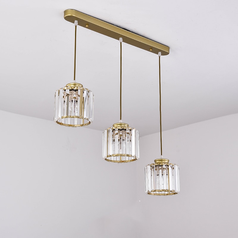 led suspensions îlot de cuisine lustres en cristal 1/3 tête ferme moderne foyer entrée luminaires plafond suspendu globe au-dessus de la table blanc chaud noir / or de 2025 ? $152.49 –P6