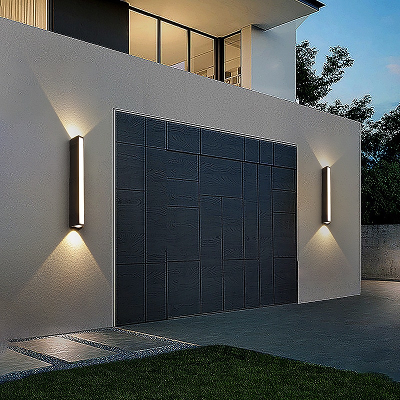utendørs led vegglampe linje design vanntett 8,6"/15,8" opp og ned belysning innendørs vegglampe moderne soverom varmhvitt lys 1stk 2025 - $75.29 –P6
