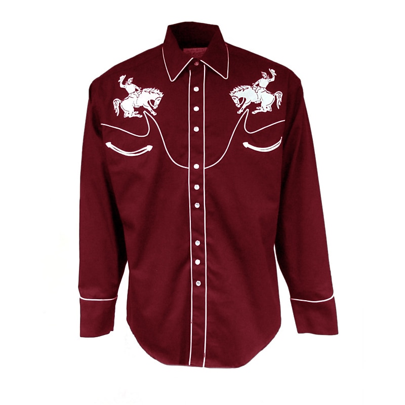 Herre Grafiske trykk Cowboy Skjorte Western skjorte Cowboyskjorte Langermet Sport Mote Gatemote utendørs Daglig Høst vinter Aftæpning Trykt mønster Knapp ned Svart Rød Blå Grønn 2026 - $28.99 –P3