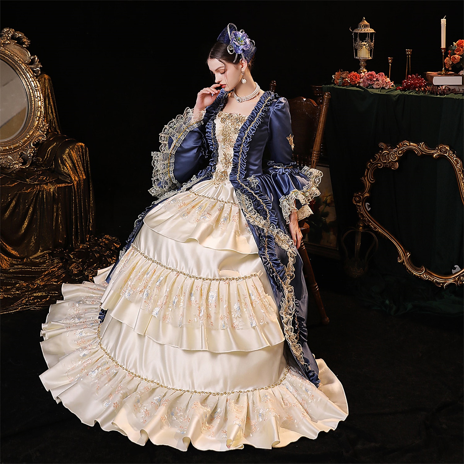 Gotisch Rokoko Viktorianisch Kleid Partykostüm Abschlussballkleid Prinzessin Dame Einfarbig Ballkleid Kostüm Damen Halloween Karneval Valentinstag Leistung Abendgesellschaft Maskerade Erwachsene Kleid 2026 - $219.19 –P4