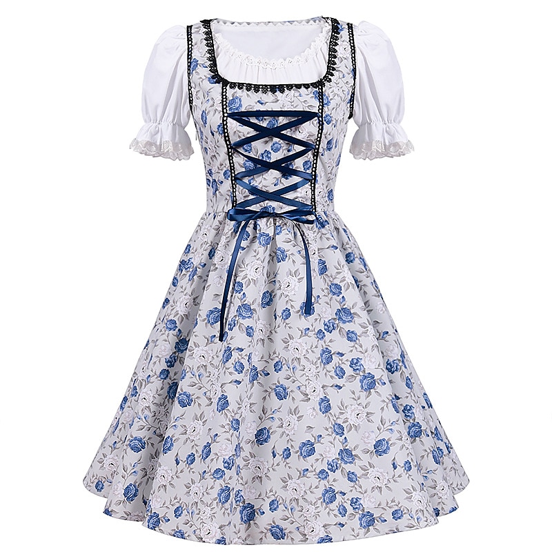 Mindszentek napja Oktoberfest Ruhák Szerepjáték Jelmezek Szobalány öltözékek Szerepjáték bajor Német Meadows Női Hagyományos stílusú ruha Blúz Ruha Kötény 2025 - $49.99 –P5