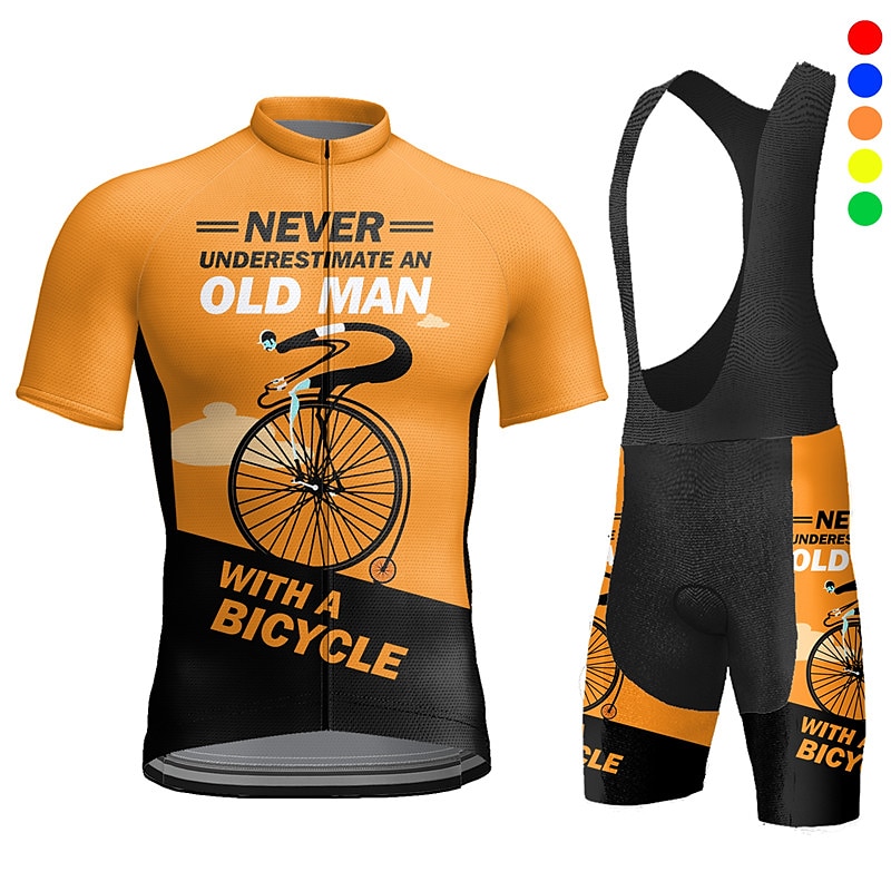 Herren Radtrikot mit Radhose kurz Trägern fahrradbekleidung Kurzarm MTB Mountain Rennrad Gelb Rosa Rote Graphic Fahhrad Sportkleidung 3D-Pad Atmungsaktiv Schnelltrocknend Tasche auf der Rückseite 2025 - $41.99 –P1