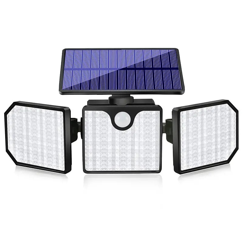 ηλιακά φώτα 230led led ηλιακός αισθητήρας κίνησης φως 3 ρυθμιζόμενες κεφαλές αδιάβροχη ασφάλεια εξωτερικού χώρου 2025 - $32.99 –P2