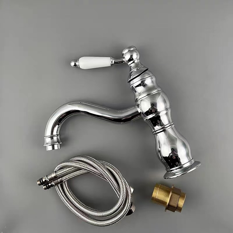 Bathroom Faucet Sink Mixer Basin Taps Deck Mounted, Washroom Vessel Water Brass Tap Single Handle One Hole Golden Chrome 2025 - $121.99 –P7