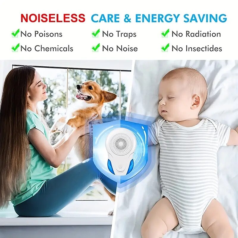 2025年 超音波害虫忌避器 – ゴキブリ、ハツカネズミ、クモ、バグ、昆虫用の屋内プラグインデバイス、キッチンやオフィスに適する  コレクション – $11.99 –P4
