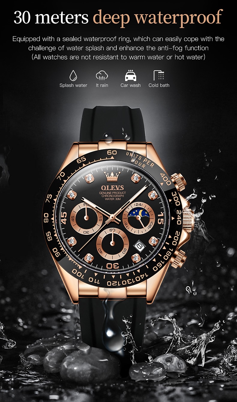 OLEVS 2875 Luxe Heren Horloges Top Merk Quartz Horloge Siliconen Sport Datum Chronograaf Waterdicht Multifunctioneel Horloge 2026 - $41.99 –P12