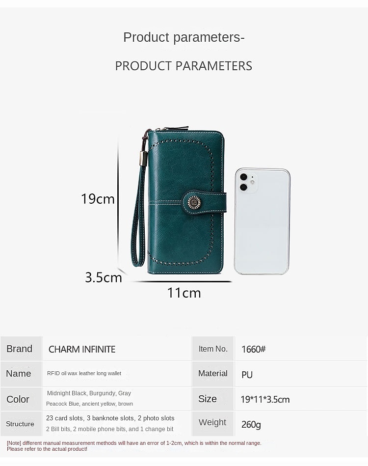 RFID-blokkerende portemonnee van imitatieleer voor dames - grote clutch met rits, 24 kaartsleuven en polsbandje 2026 - $24.99 –P5