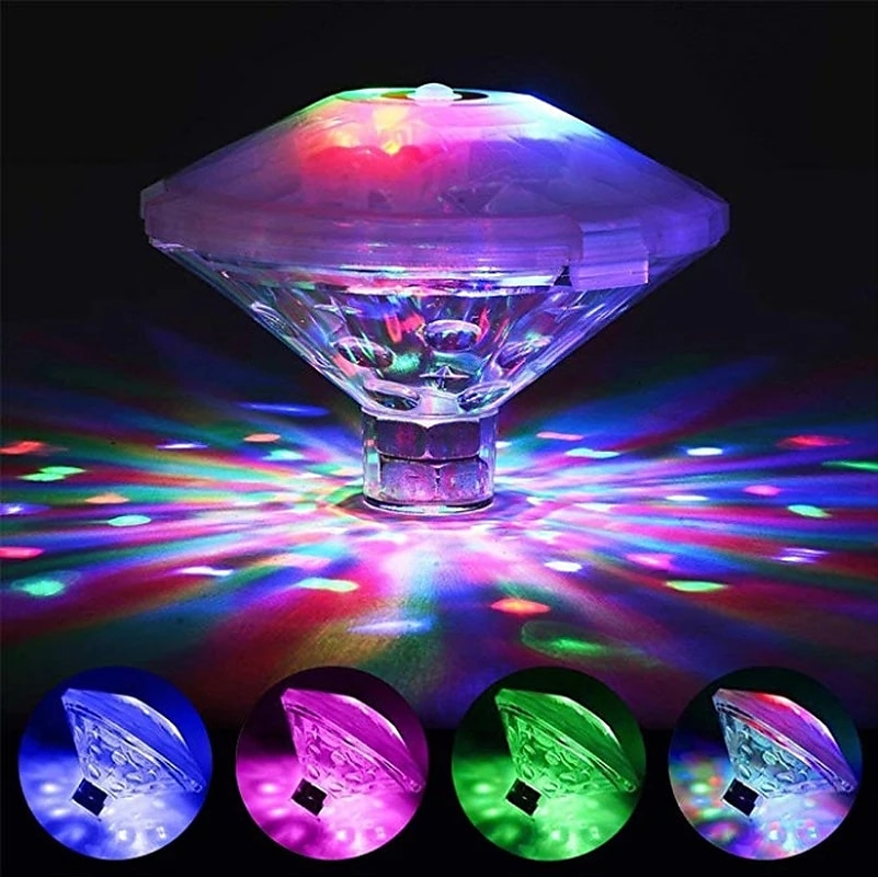 Schwimmendes Unterwasserlicht, RGB-Tauch-LED-Disco-Licht, Glow-Show, Schwimmbad, Whirlpool, Spa-Atmosphäre, Dekorlampe, Badlicht 2025 - $16.99 –P1