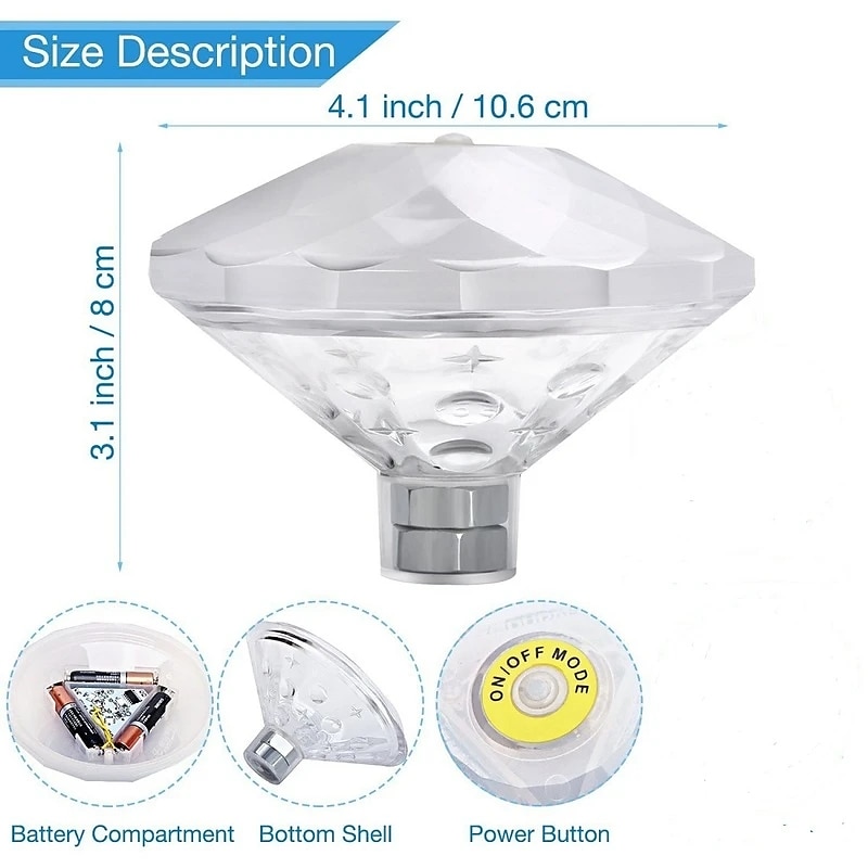 Floating Underwater Light RGB Submersible LED Disco Light Glow Show Swimming Pool Hot Tub Spa Atmosphere Decor Lamp Bath Light 2025 - AU $21.99 –P6